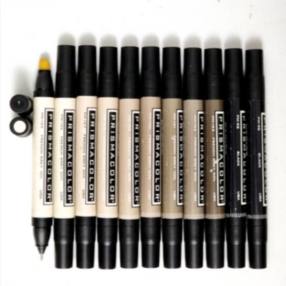 D/C Prismacolor 12 Color Dbl Ended Art Markers in StandingBox w/11 FrenchGray - Picture 7 of 8